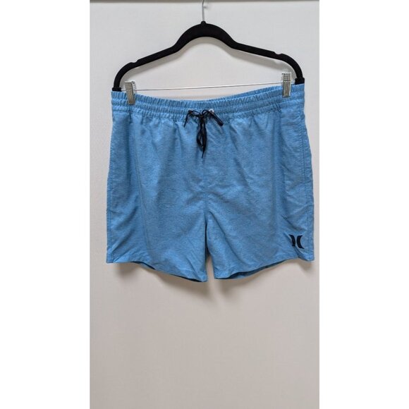 Hurley Men's Blue Drawstring-Waist Active Shorts - Picture 1 of 2